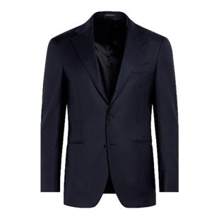 SUITSUPPLY藏青色羊毛西服合体商务男士西装上衣外套
