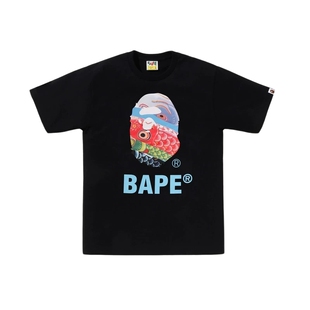 BAPE男装26年春夏子供之日限定鲤鱼旗图案猿人印花短袖T恤X01510Q