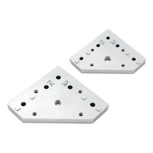 铝型材配件端面3040三角连接板四方万能铝板万向脚轮支撑件固定件