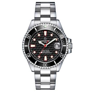 玛斯威顿绿水鬼男士手表商务时尚防水夜光太阳能潜水表光能手表男