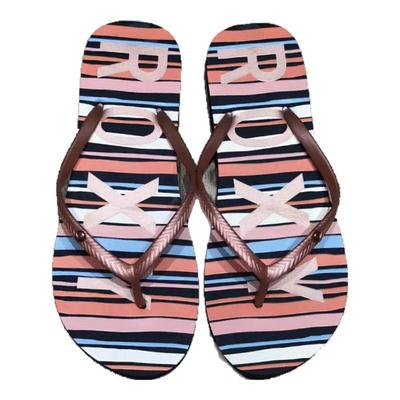 现货ROXY粉色凉拖鞋简约