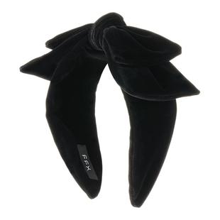 弗弗西FFX月影]高级感丝绒黑色百搭发箍蝴蝶结高颅顶头饰日常外戴