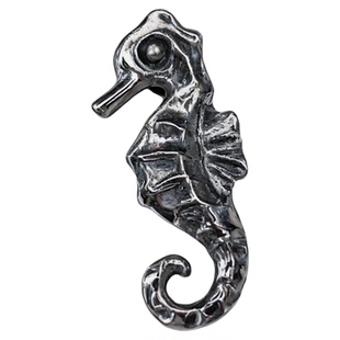 深海精灵海马耳钉18g16g植入级钛合金f136内螺纹防敏复古擦黑工艺