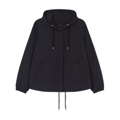 阿玛尼女士连帽拉链按扣休闲夹克