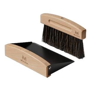 MUVNA慕威纳 实木毛刷簸箕套装家用吧台咖啡粉清洁刷磨豆机鬃毛刷