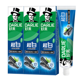 好来超白竹炭牙膏去渍亮白清新口气成人男士专用大容量家庭装190g