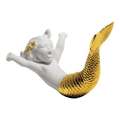 lladro雅致烂漫苏醒美人鱼摆件