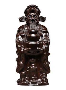 大奖礼业黑檀木招财纳福实木整料