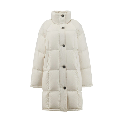 大码胖妹妹中长过膝白鸭绒羽绒服