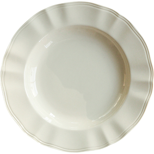 肆月中古西餐盘牛排盘花边甜品盘汤盘高级感陶瓷盘子家用平盘菜盘