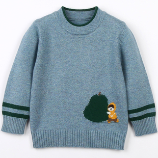 儿童羊绒衫男童毛衣2025秋冬新款卡通小马宝宝针织婴儿男孩羊毛衫