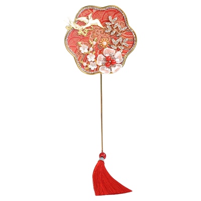 元旦节宋锦小团扇diy手工材料包婚礼古风扇子幼儿园学校活动礼品