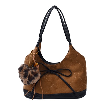 2025新款复古拼接帆布托特包