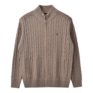 [纯棉]保罗彼得2025秋冬新款男士针织外套立领开衫毛衣MJECZ00651