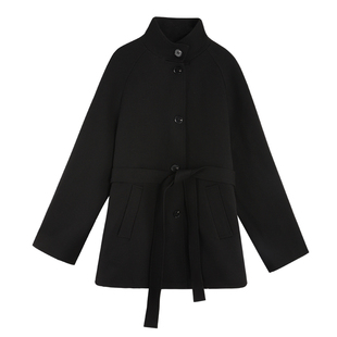 pusumede 老钱世家 立领系带白鸭绒内胆外套女工装风收腰羽绒服