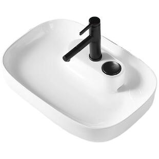 隐藏式台控下水台上盆侧边后排水洗脸盆家用阳台陶瓷洗手盆洗衣机