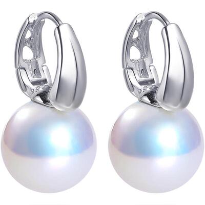 黛米10-11mm正圆珍珠耳钉S925银