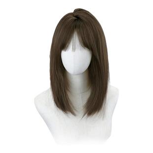 中短发假发女全头套式层次感减龄锁骨真发中长发女自然假发套减龄