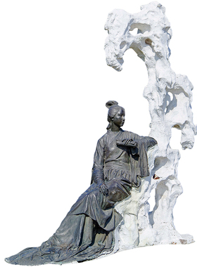 宋代女词人易安居士李清照名人主题公园景观玻璃钢铸铜雕塑艺术