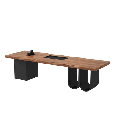 新中式实木茶桌办公室烧水壶一体