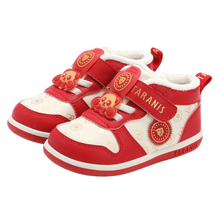 泰兰尼斯学步鞋女宝宝防滑新年机能鞋冬季新款童鞋加绒保暖女童鞋