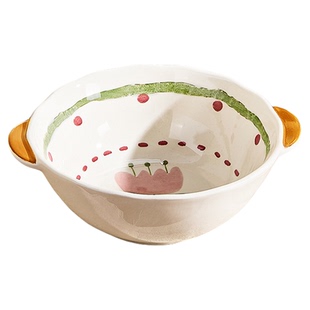 清新陶瓷碗盘家用2026新款高颜值大碗汤碗面碗鱼盘好看的吃饭小碗