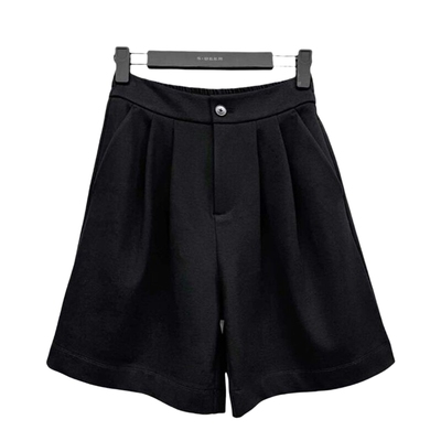 sdeer松紧拼接压褶插袋A字短裤