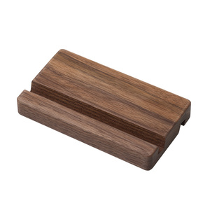 实木手机支架黑胡桃木简约桌面ipad平板支架创意文创礼品定制LOGO