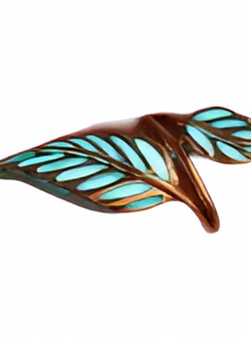 简约两片叶子光芒纯银夜光戒指