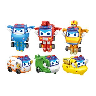 正版百变校巴医生警长歌德反转汽车儿童变形机器人合体新年礼物男