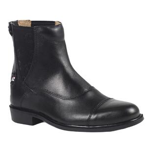 新款后拉链马靴头层牛皮骑马短靴男女马术马靴logo马刺卡扣