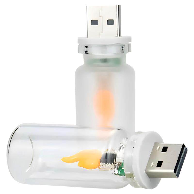 LED仿真火焰USB氛围灯车载桌面