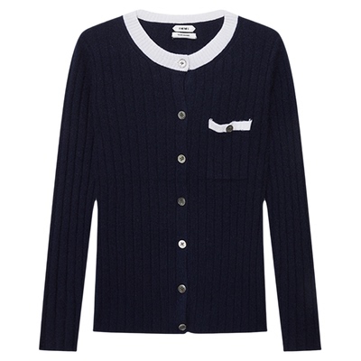 羊绒宽罗纹长袖针织衫