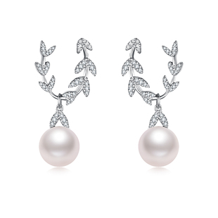 APM Monaco珍珠花瓣耳环纯银耳钉轻奢高级耳饰AE10973XPL生日礼物