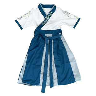 荷香艺梦儿童短袖汉服国学服装女男童夏小学生三字经弟子规演出服
