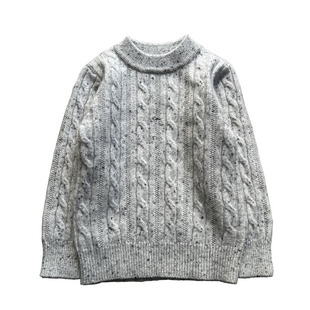 儿童纯山羊绒衫厚款男童毛衣点子纱针织衫女童保暖洋气麻花打底衫