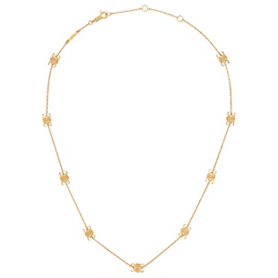 金色立体凯旋门九花女士项链2023年新款手链一套网红爆款装饰品夏