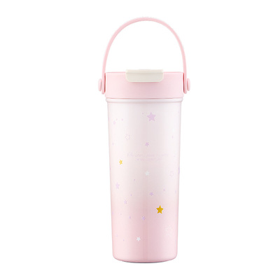 TAFUCO泰福高柔雾粉保温杯女316L不锈钢便携提手550ml