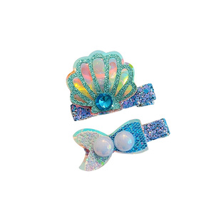 伴月兔小女孩前额侧边刘海碎发夹儿童甜美亮片贝壳发饰小公主头饰