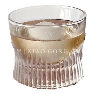 中古高端手工刻花水晶杯轻奢威士忌酒杯冰球杯洋酒杯浓缩咖啡杯子