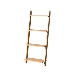 松木梯子花架子阳台多层梯形置物客厅落地斜靠墙室内阶梯展示书架
