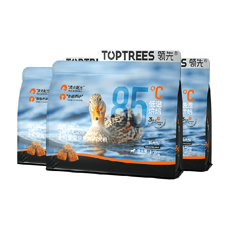 Toptrees鸭梨锁鲜犬粮1.5kg*3袋