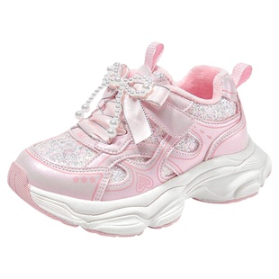 芭比童鞋女童运动鞋2025新款冬季软底加绒保暖休闲鞋子儿童二棉鞋