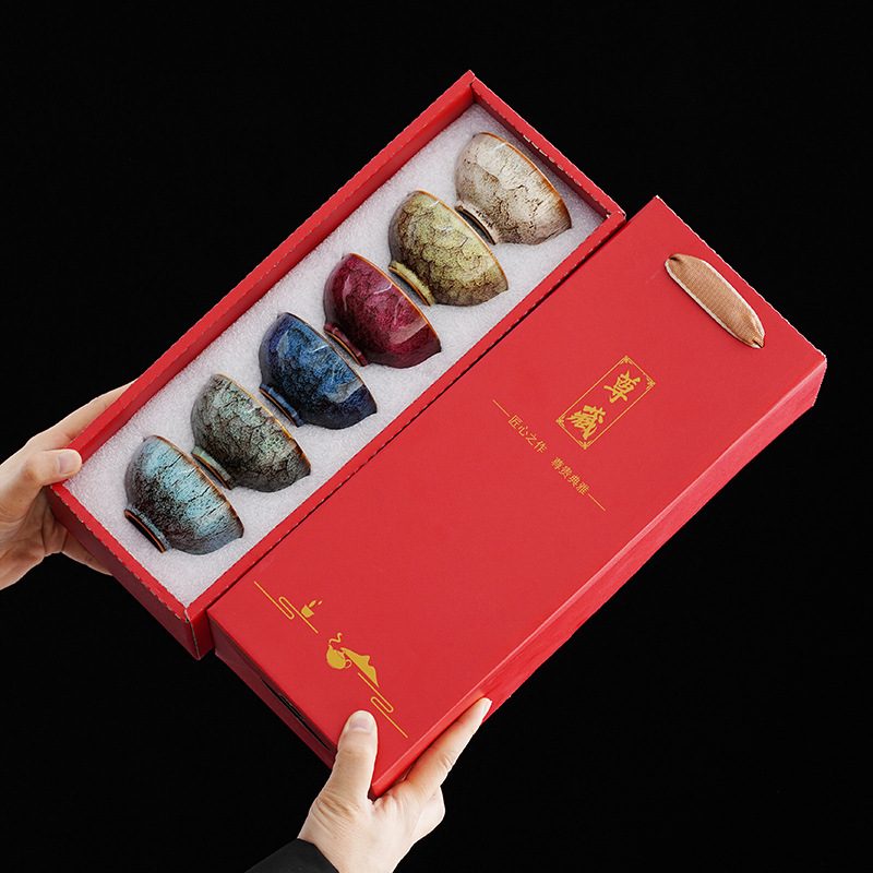 窑变品茗杯主人杯茶杯陶瓷礼品手伴商务礼公关礼品节庆礼盒装