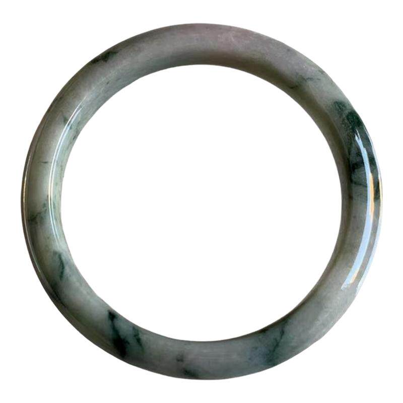 缅甸A货翡翠手镯蓝色飘花57.3mm