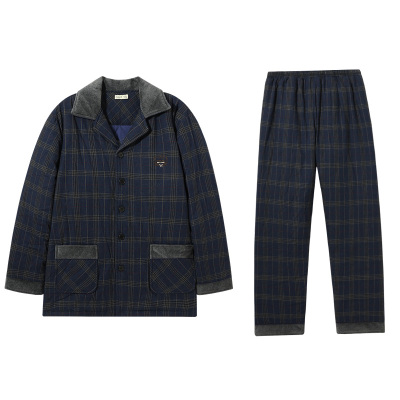 达尔丽男士加厚夹棉梭织睡衣