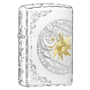 zippo打火机镀银十二星盘芝宝官方正品diy刻字男士生日礼物送男友