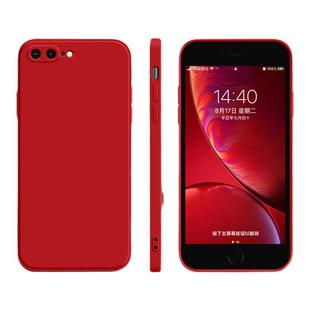 纯色中国红适用苹果8plus手机壳液态硅胶iPhone6splus男款8保护套7p直边8plus网红女7新款6简约八六七暗夜6sp