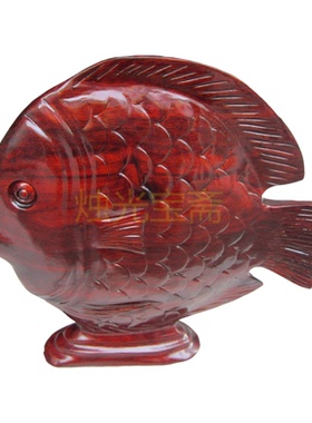 珊瑚鱼海洋鱼摆件铁力木雕刻