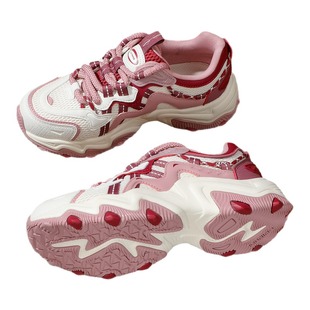李宁猫爪休闲鞋女2025新款女鞋网面透气老爹鞋厚底运动鞋AGCV452